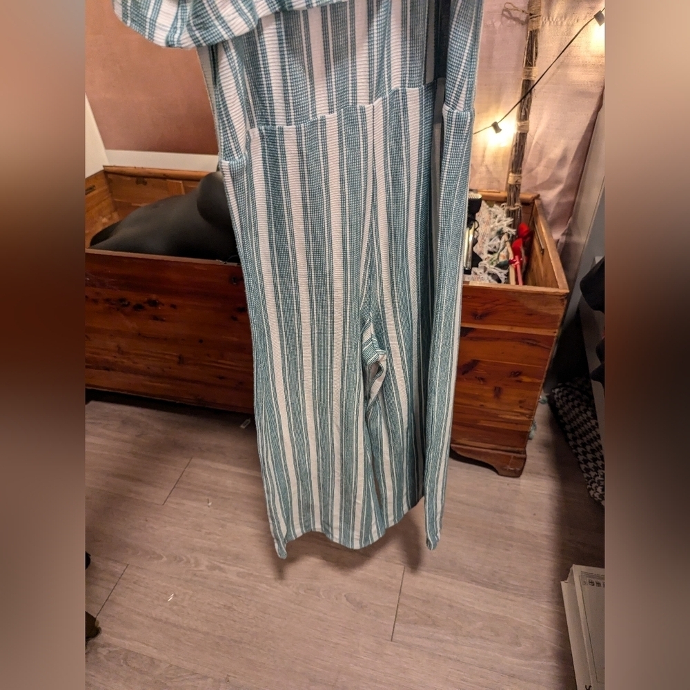 Eyeshadow Girls teal and white long pants jumpsuit‎ size 10 - Picture 5 of 12